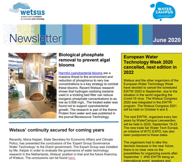 Wetsus News June 2020